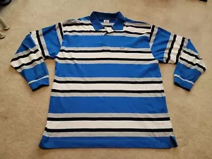 Lacoste Sport Long Sleeve Polo Shirt Multicolor Striped Cotton Men Size 10 - Picture 1 of 20