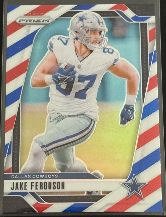 Jake Ferguson 2024 Panini Prizm Red, White & Blue #76 Dallas Cowboys - Image 1 of 2