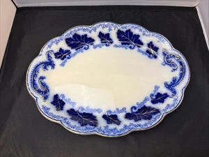 Johnson Brüder Normandie Flo blau oval Servierplatte 12x16" überbacken - Bild 1 von 7