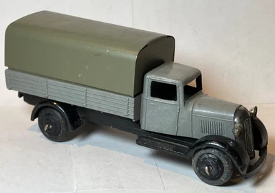 VAGÓN CUBIERTO DINKY 25b vintage con chasis moldeado (TIPO 4, 1947-50) Foto 1 de 4