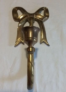Vintage Brass Bow Wall Sconce Candle Holder Cottage Core Made In India - Picture 1 of 7