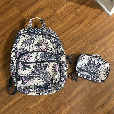 Mochila y bolsa de maquillaje Vera Bradley MIMOSA MEDALLLION Essential grande para computadora portátil WOW Foto 1 de 4