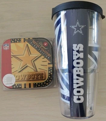 Dallas Cowboys Tervis Tumbler and Set Of 4 Metal Cowboys Coasters - Image 1 of 4