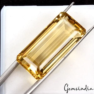36,70 kt natürlicher gelber Citrin Achteckschliff lose unbeheizt AAA-Edelstein, Brasilien - Bild 1 von 12