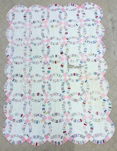 1930's feedsack wedding ring quilt Cutter - Picture 1 of 18