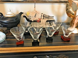 VINTAGE ARTLAND KURZE COCKTAILGLÄSER BERNSTEINFARBEN SQ SOCKEL 7 Stück Rarität - Bild 1 von 14