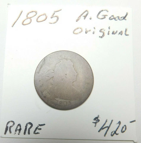 1805 RARE DRAPED BUST DIME - 216 YEARS OLD ORIGINAL NOT CLEANED - ABOUT GOOD Cover