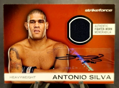 2012 Topps UFC Knockout Fighter Relics Autographs Red #AFG-AS Antonio Silva 6/8 - Image 1 of 2