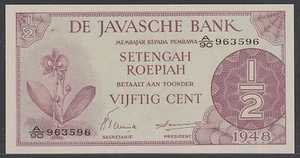 Indias Holandesas 50 centavos 1948, UNC, Pick 97 - Imagen 1 de 2