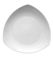 6 Stück Teller flach dreieckig Koliber 24 cm  Porzellan Weiß Made in Europe - Bild 1 von 1