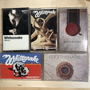 WHITESNAKE 5 Cassette Lot HEAVY METAL Saints & Sinners SLIDE Snakebite Slip Of - Picture 1 of 2