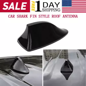 Black Shark Fin Roof Antenna Aerial FM/AM Radio Signal Decor Car Trim Universal - Picture 1 of 10