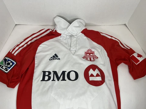 Toronto FC Soccer Jersey Football Shirt Adidas Mens Small, Red And White, Leaf Cover