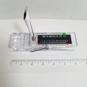 Large Clear Clothes Pin Pen Holder Paper Weight Perpetual Desk Calendar - Picture 1 of 6