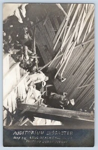 Long Beach California CA Auditorium Disaster Real Photo Postcard RPPC 1913 - Picture 1 of 2