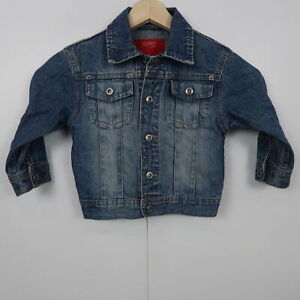 Esprit Minis Kids Boys Denim Jacket Size 2 Blue Pearl-Snap Pockets Overcoat