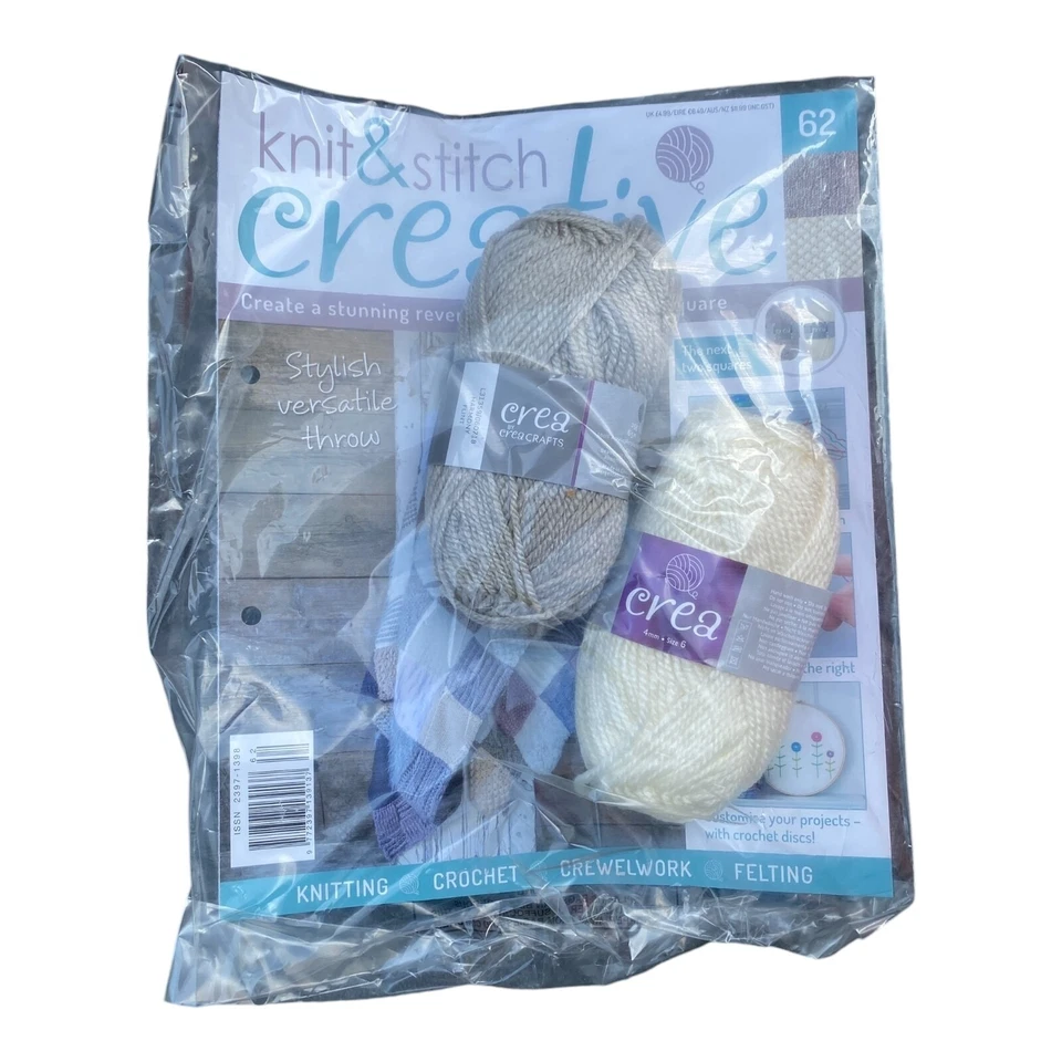 Knit and Stitch Creative Magazine - Issue 62 + Full Complete - Reversible Throw - Image 1 of 1