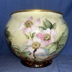 Antike T&V Limoges Porzellan große Schale JARDINIERE handbemalt signiert BURTON - Bild 1 von 17