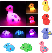 Baby Toys,6 Packs Light Up Dinosaur Bath Toys, Floating Rubber Water Toys for in