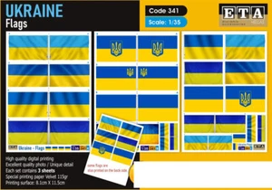 ETA Diorama 1/35 UKRAINE - Flags (3 sheets, 8.1cm x 11.5cm) - Picture 1 of 1