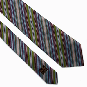 HERMÈS Paris Herrenkrawatte schwer Twill gestreift 100 % Seide mehrfarbig  - Bild 1 von 4