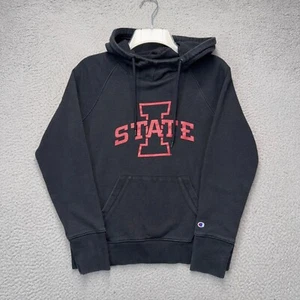 Iowa State Hoodie Mens Small Black Red Champion Pullover High Neck Sweatshirt - Picture 1 of 9