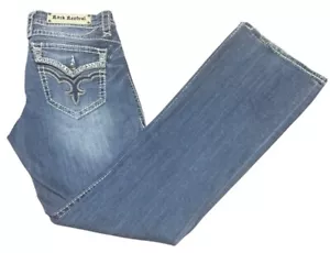 Rock Revival Women's 29 Stretch May Easy Boot Blue Jeans 32x33 - Picture 1 of 12