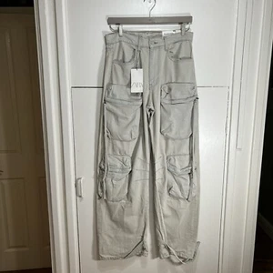 ZARA JEANS UOMO NUOVO CARGO UTILITY CON TASCHE PANTALONE BLU CIELO TAGLIA 30 5575/471 - Foto 1 di 8