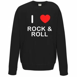 Rock and Roll I Love Sweater Pullover Erwachsene Rundhals Langarm Sweatshirt - Bild 1 von 34