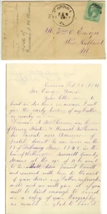 1871 Corinna Maine Ruel McPherson letter to New Rutland Illinois DPO 1857-1877 - Picture 1 of 1