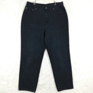 Lauren Jeans Co Ralph Lauren Womens High Rise Straight Leg Denim Navy Petite 14P - Picture 1 of 10