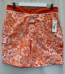 Men's Orange Floral Swim Shorts Size L W32 Quick Dry Beachwear - Picture 1 of 5