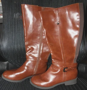 American Eagle Women's 1849 MAISIE Brown Riding Boots Low Heel Size US 8 W - Picture 1 of 6