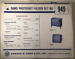 JUEGO DE CARPETAS SAMS PHOTOFACT NO. 949, 1968, esquemas y manuales de servicio - Imagen 1 de 1