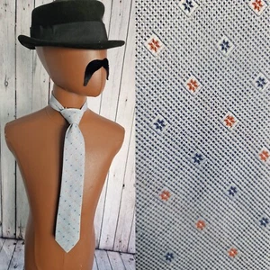 Madison Collection Vintage Tie by Danbury in Blue Ditsy Polyester 1980s AE65 - Picture 1 of 8