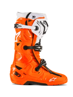Botas Alpinestars Tech 10 Enduro Laranja Fluo/Preto/Branco Tamanho 11 - Imagem 1 de 4