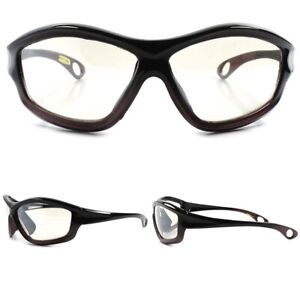 Black & Brown Wrap Biker Light Tint Hot Mens  Sport Sun Motorcycle Ridin Glasses