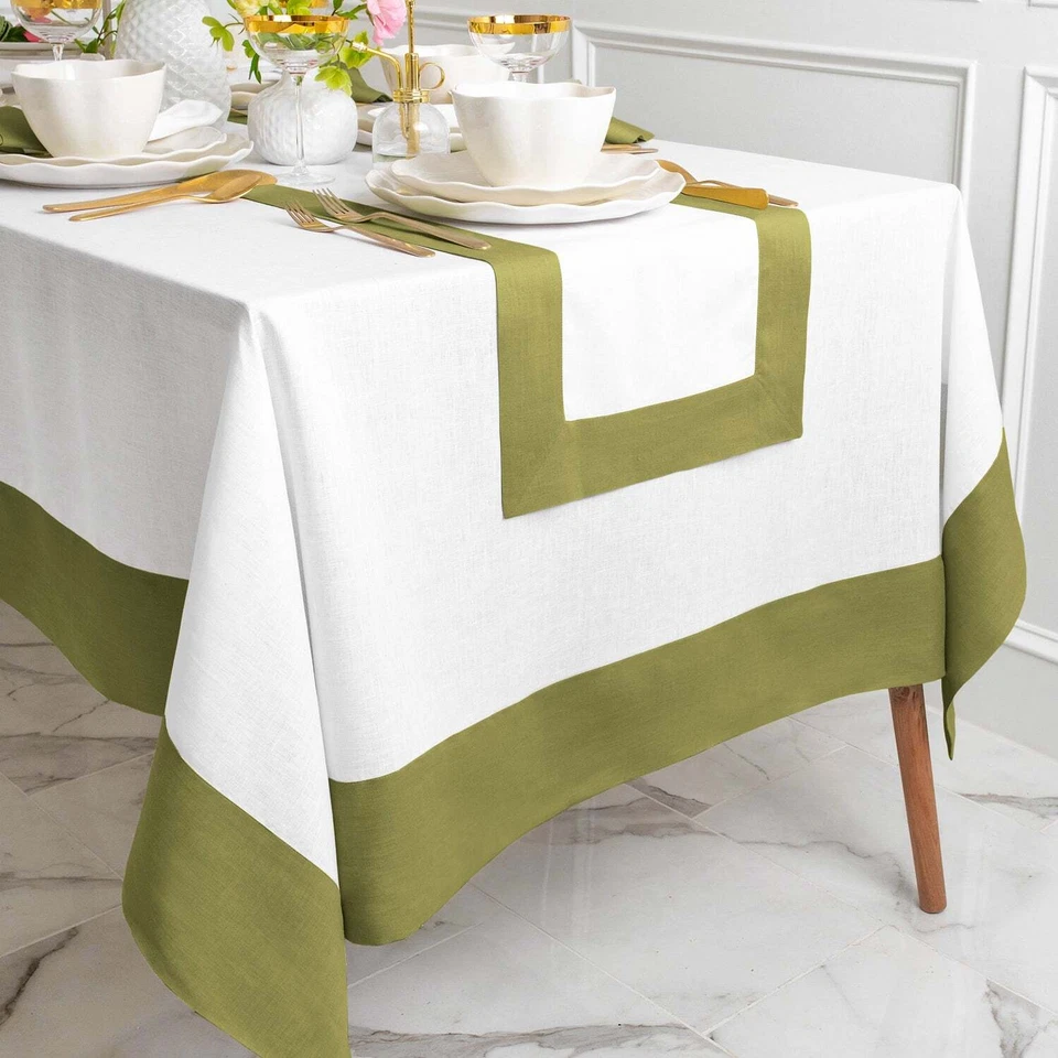 Solino Home 100% Pure Linen Tablecloth for Fall Kitchen Dining Party, Contempo - Image 1 of 1