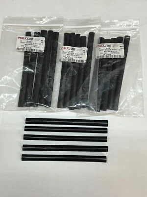 4 упаковки из 6-дюймовых термоусадочных трубок INTROUGHAB 3/8 дюйма идентификационный номер * черные, СДЕЛАНО В США - Изображение 1 из 2