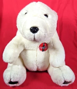 Oso polar de 11" de peluche Coca-Cola vintage 1995 - Imagen 1 de 5