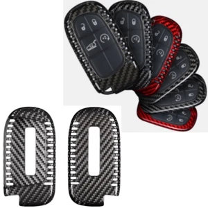New Carbon Fiber Car Key Fob Case Cover For Jeep Cherokee Dodge Chrysler 300 200 - Picture 1 of 21