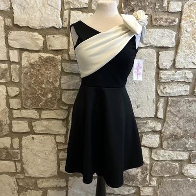 Bonnie Jean Youth Girl's Stretch Formal Black/ White Dress Sz 16 NWT - Image 1 of 4