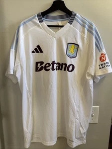 Camiseta de fútbol Adidas 24/25 Aston Villa blanca visitante para hombre Betano extra grande nueva con etiquetas - Imagen 1 de 8