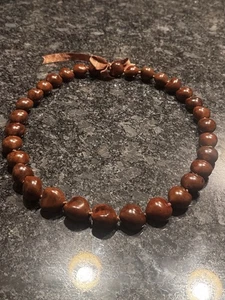 Collana stile noce kukui resina marrone 15” – simbolo buona fortuna Lei Hawaii - Foto 1 di 3