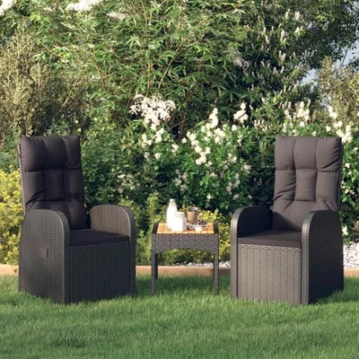 2x Liegestuhl Poly Rattan Schwarz Gartenstuhl Relaxstuhl Sessel Stuhl vidaXL - Bild 1 von 4