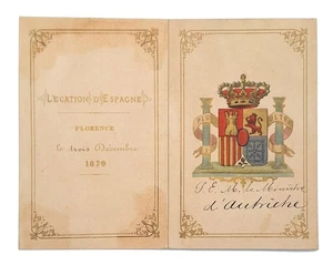 STRAORDINARIO - Pranzo Delegazione Spagnola AMEDEO SPAGNA Savoia 3 dicembre 1870 - Picture 1 of 2