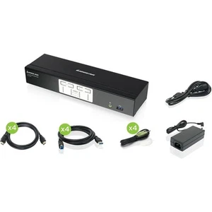 IOGEAR 4-Port 4K KVMP Switch with HDMI Connection, USB 3.0 Hub, and Audio - Picture 1 of 5