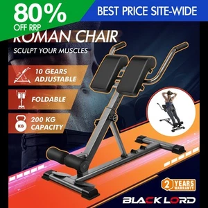 BLACK LORD Weight Bench Roman Chair Back Hyperextension AB Workout Fitness - Picture 1 of 12