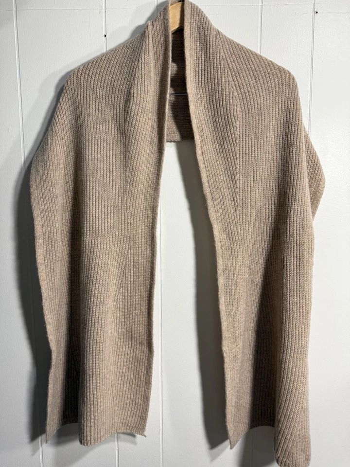 Note di Anita Mezcla Lana y Cachemira Acanalado Tejido Bufanda Bronceado Hecho en Italia Foto 1 de 3