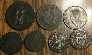 LOT OF 7 UK GB GREAT BRITAIN AND IRELAND COINS - Picture 1 of 6